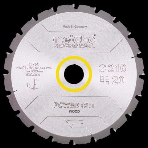 Metabo "power cut wood - professional" (628230000) Пильный диск 216x30, Z20 WZ 5&deg; neg. 99-00015427 фото