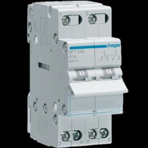 Hager SFT240 Переключатель I-0-II с общим выходом сверху, 2-пол., 40А/230В 99-00015026 фото