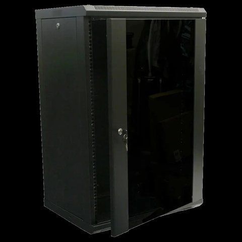 Hypernet WMNC-18U-FLAT- BLACK Шафа коммутаційна настінна 18U 600x450 розбірна 99-00011908 фото
