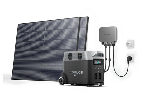 Комплект энергонезависимости EcoFlow PowerStream – микроинвертор 600W + зарядная станция Delta Pro + 2 x 400W стационарные солнечные панели DELTAPro-EU-C20/EFPowerStreamMI-EU-600W/ZPTSP300-2-AKIT-4/EFL-BKWDELTAProCable-0.5m/EFL-SuperFlatMC4Cable/EFA-SmartPlug-EU фото