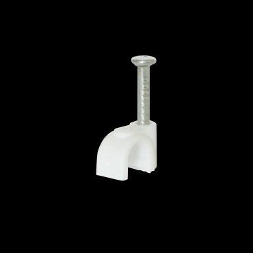 Скоба Ziplex для кабеля с гвоздем круглая d 5 белая(100шт) 99-00008904 фото