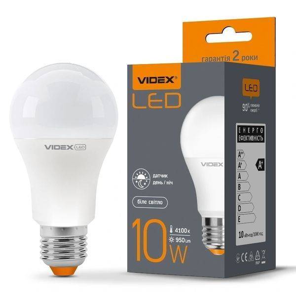 VIDEX A60e 10W E27 4100K LED лампа з сенсором освітленості 99-00017519 фото