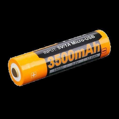 Fenix ARB-L18-3500U Аккумулятор 18650 3500 mAh micro usb зарядка 99-00011813 фото