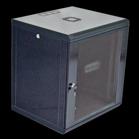 19"12U Шафа, 600x500x640мм (Ш*Г*В), економ,акрилове скло, чорна 99-00009653 фото