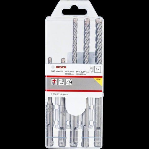 Bosch SDS plus-5X 5шт 5/6 x 110мм; 6/8/10 x 160мм Набір бурів по бетону 99-00014630 фото