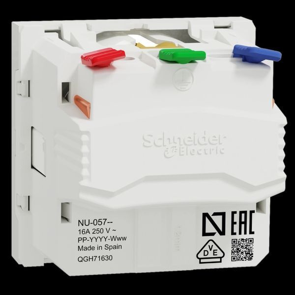 Schneider Electric New Unica NU305718 Розетка з з/к зі шторками 16А самозажимні клеми біла 99-00013407 фото