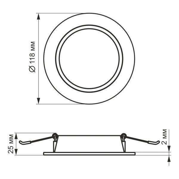 VIDEX 6W 5000K 220V LED світильник Back круглий 99-00017531 фото