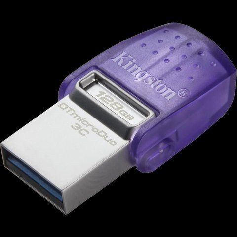 Kingston&nbsp;128GB&nbsp;USB&nbsp;3.2&nbsp;Type-A&nbsp;Gen1&nbsp;+&nbsp;Type-C&nbsp;DT&nbsp;microDuo&nbsp;3C&nbsp;R200MB/s Накопичувач 99-00019835 фото