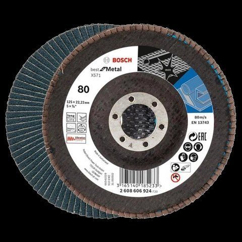 Bosch X571 125 мм K80 (2608606924) Пелюстковий шліфкруг 99-00014213 фото
