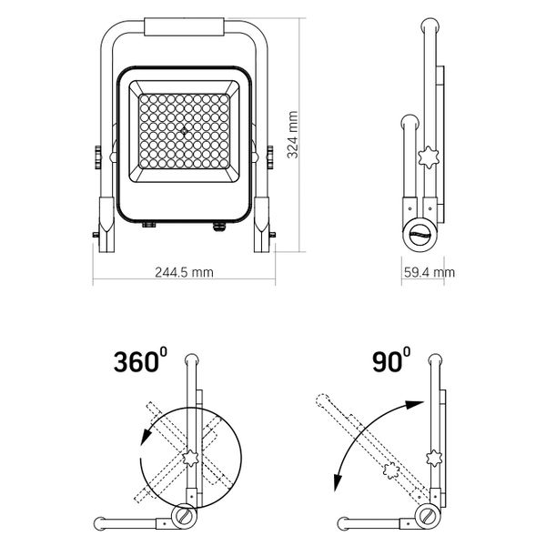 VIDEX PREMIUMVL-F2A-505 LED прожектор аккумуляторный 50W 5000K 220V 99-00015175 фото