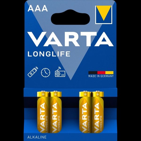 VARTA LONGLIFE AAA BLI 4 ALKALINE Батарейка 99-00009616 фото