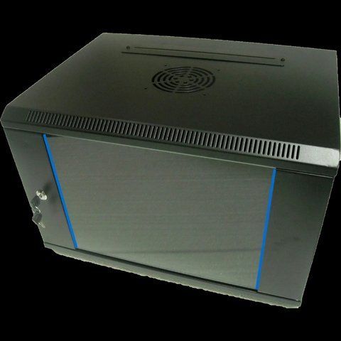 Hypernet WMNC66-12U-FLAT-AC-BLACK Шафа комутаційна настінна 12U 600x600 розбірна чорна 99-00010341 фото