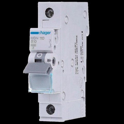 Hager MBN110 Автоматичний вимикач 1P 6kA B-10A 1M 99-00016354 фото