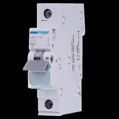 Hager MBN116 Автоматичний вимикач 1P 6kA B-16A 1M 99-00016355 фото