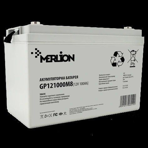 MERLION AGM GP121000M8 12V 100Ah Аккумуляторная батарея 99-00020633 фото